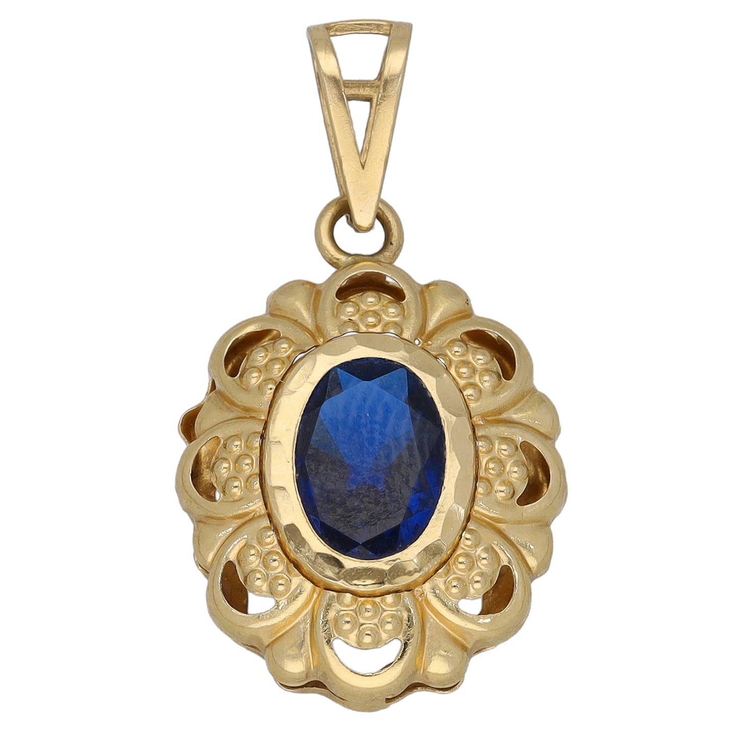 14ct Gold Imitation Gems Earrings & Pendant Set