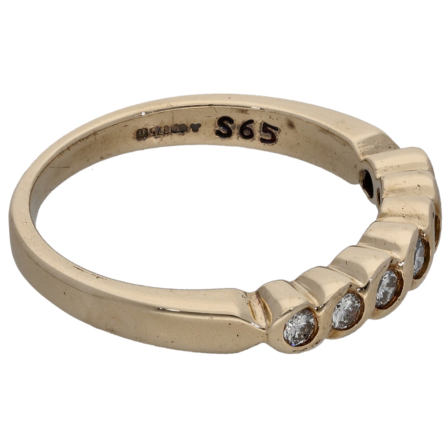 9ct Gold 0.25ct Diamond Half Eternity Ring Size M