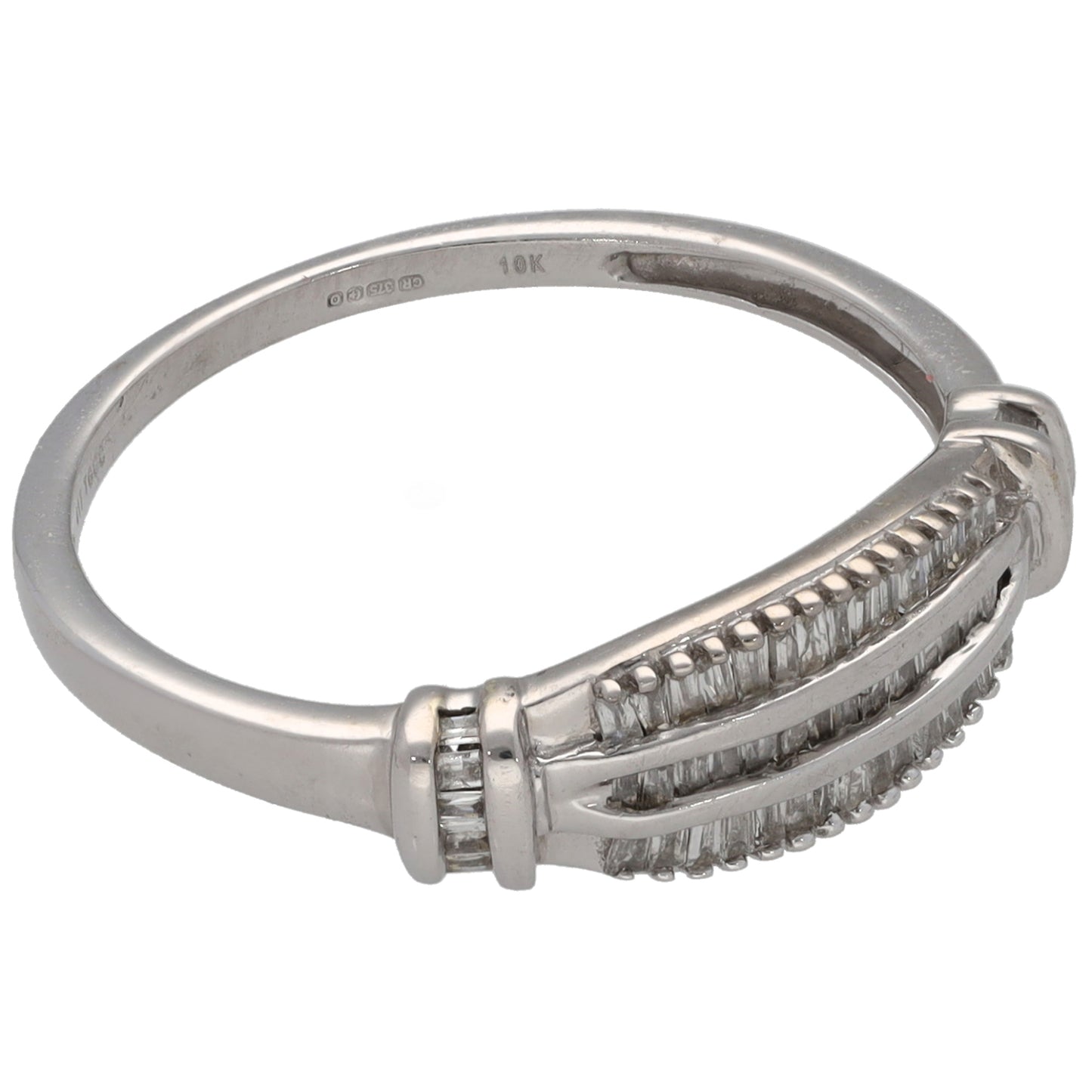 9ct White Gold 0.275ct Diamond Dress/Cocktail Ring Size N