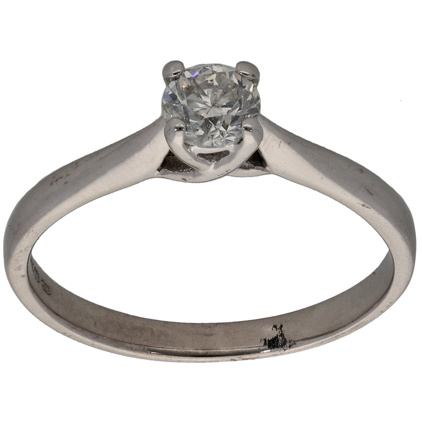 18ct White Gold 0.30ct Diamond Solitaire Ring Size L
