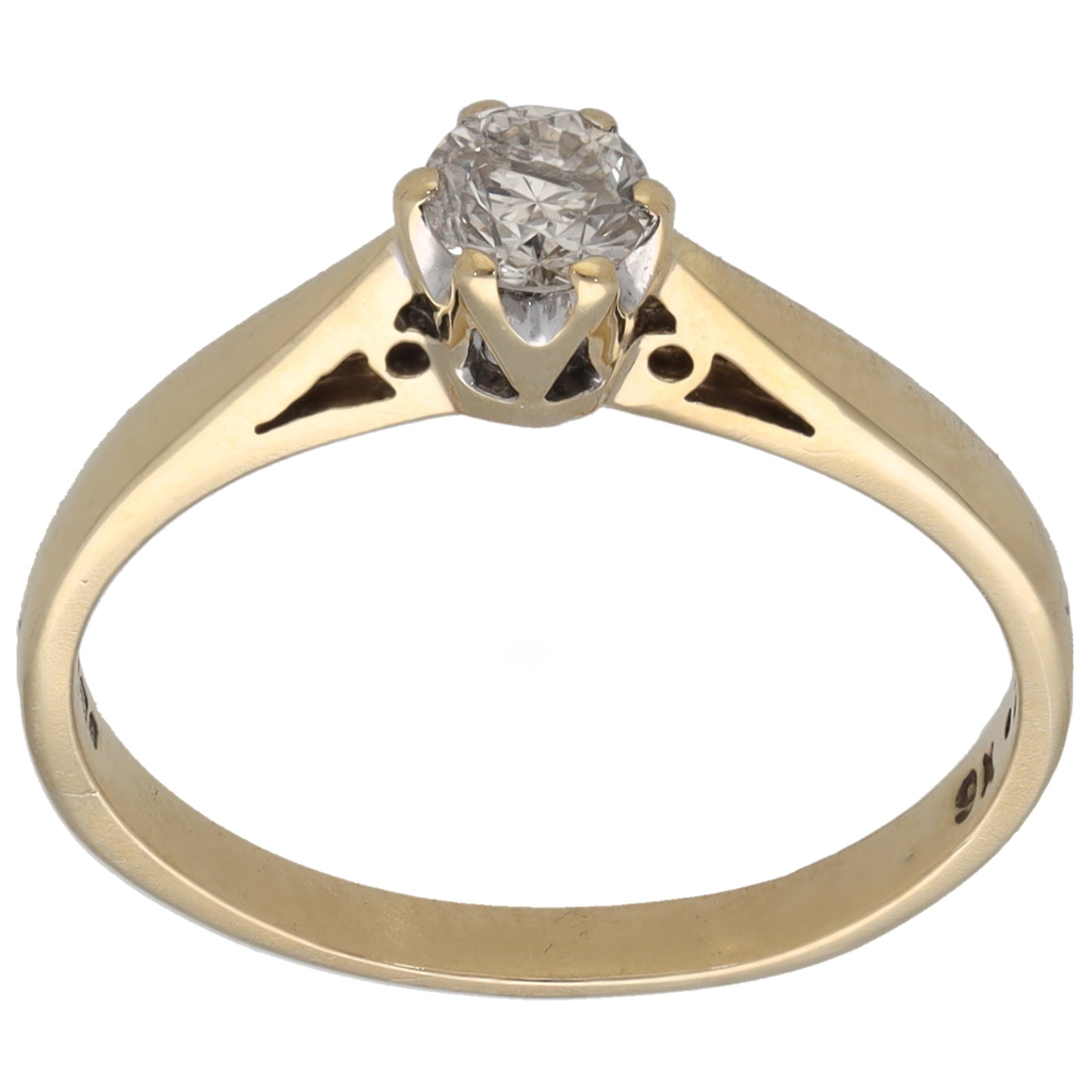 9ct Gold 0.25ct Diamond Solitaire Ring Size N