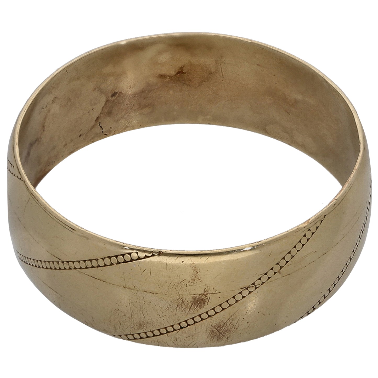 9ct Gold Patterned Wedding Ring Size S