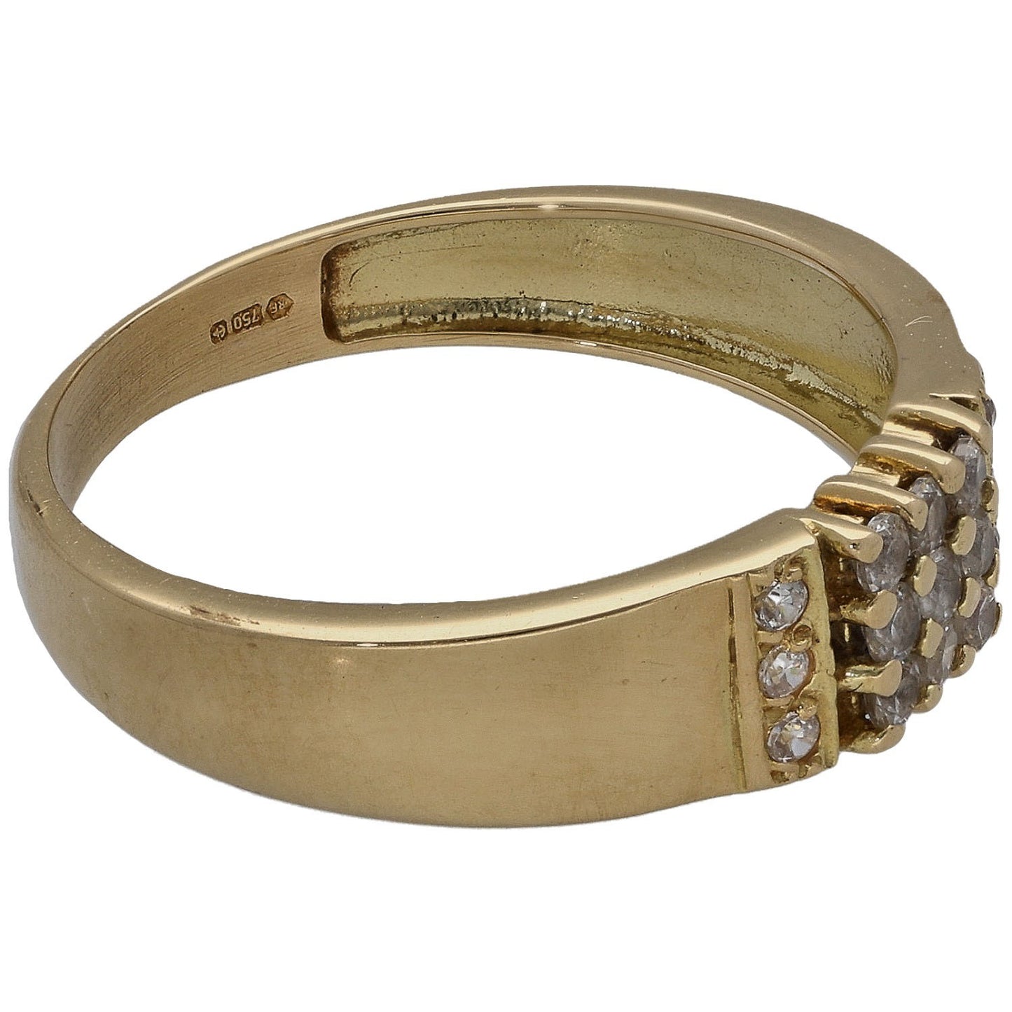 18ct Gold Cubic Zirconia Dress/Cocktail Ring Size O