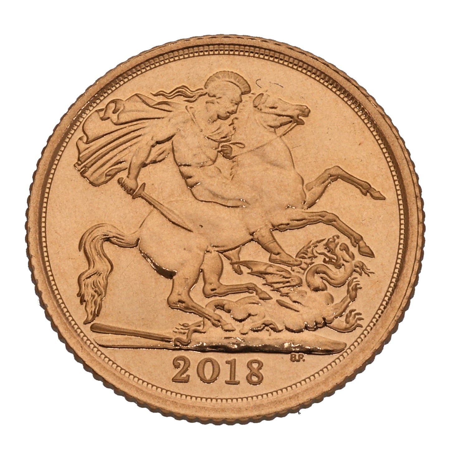 22ct Gold Queen Elizabeth II Half Sovereign Coin 2018