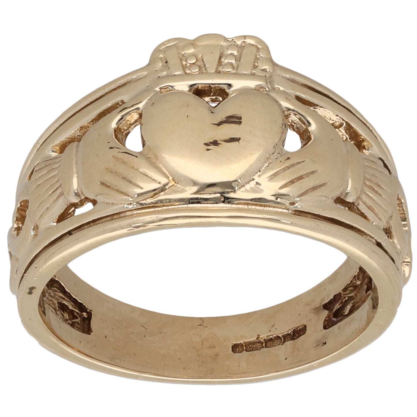9ct Gold Claddagh Ring Size T