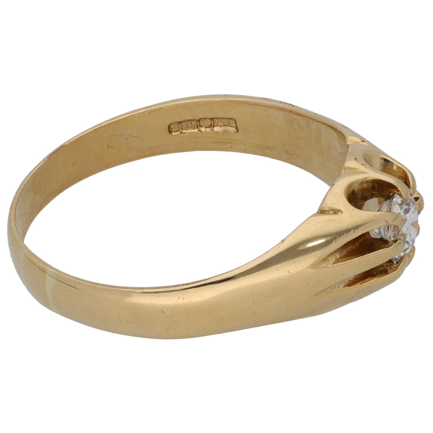 9ct Gold Cubic Zirconia Single Stone Ring Size Y