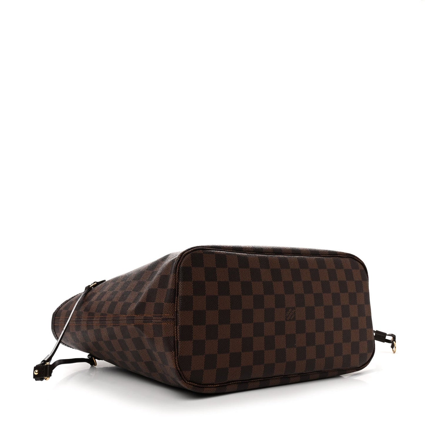 Louis Vuitton Neverfull MM Tote Damier Ebene Coated Canvas Bag - Brown