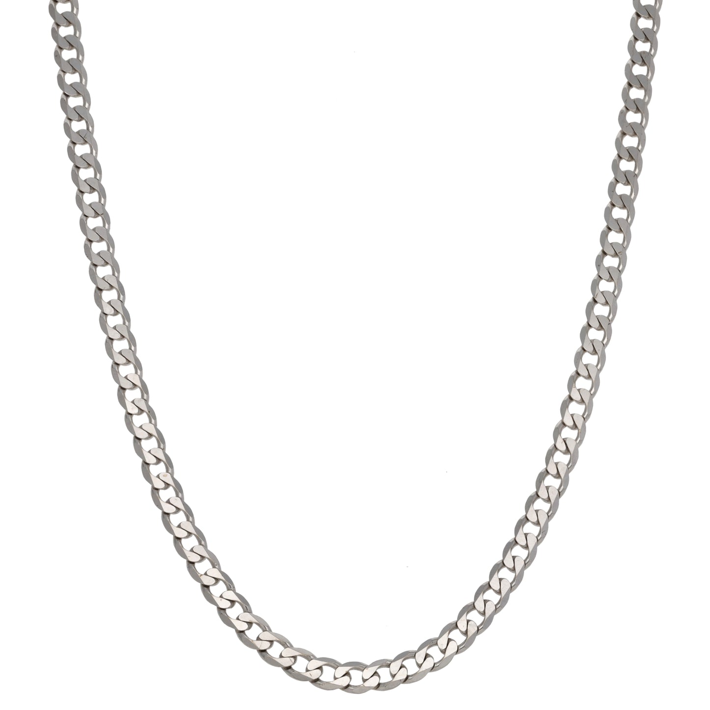 9ct White Gold Curb Chain 22"
