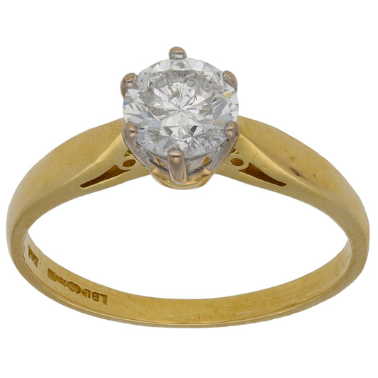 18ct Gold 0.75ct Diamond Solitaire Ring Size M