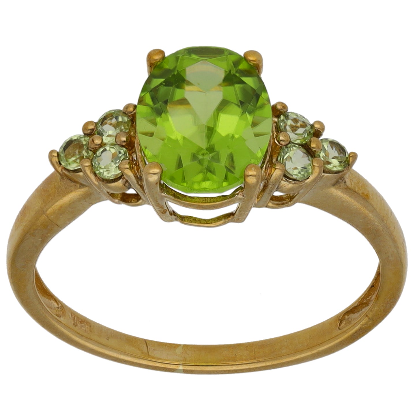 9ct Gold Peridot & Quartz Dress/Cocktail Ring Size P