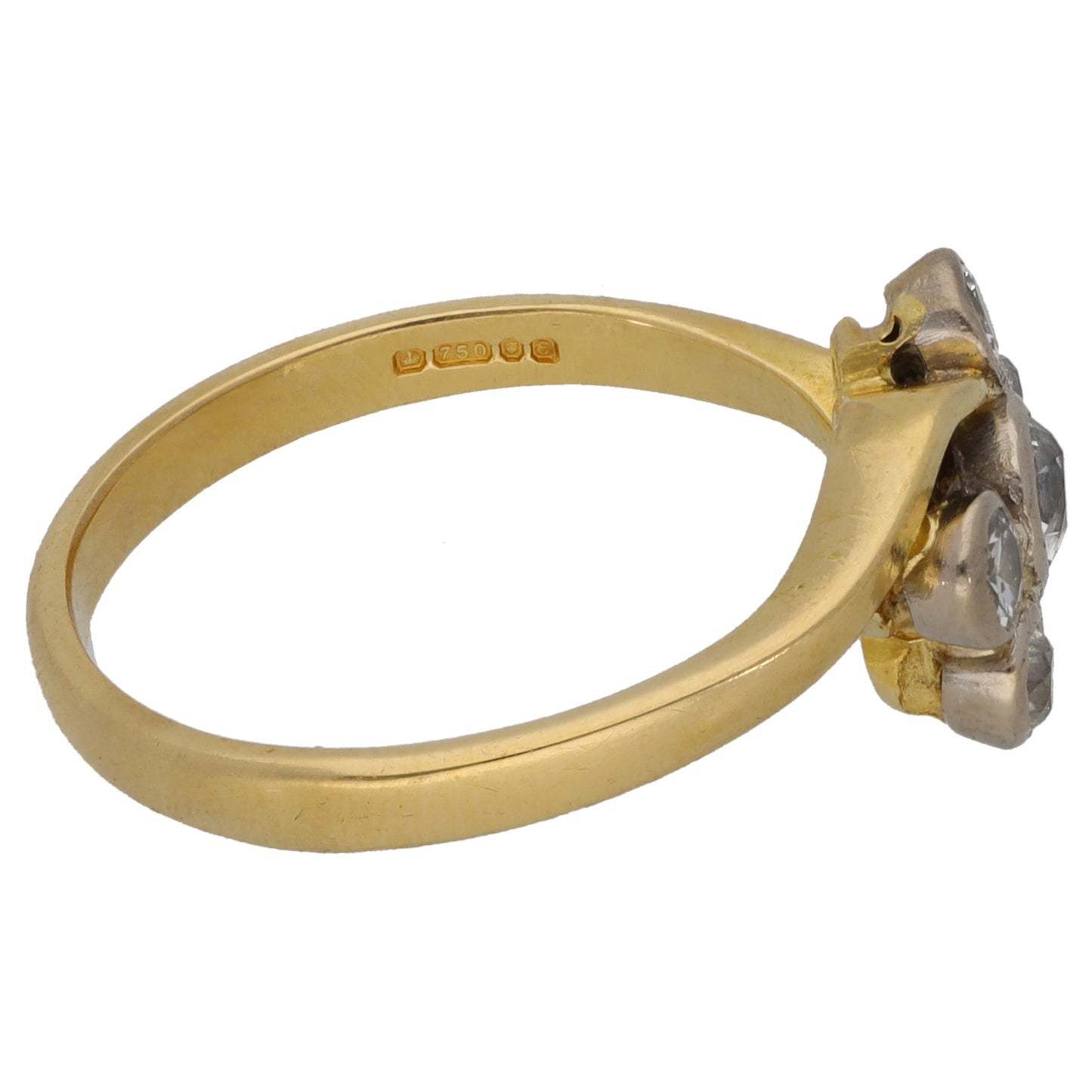 18ct Gold 0.48ct Diamond Dress/Cocktail Ring Size O