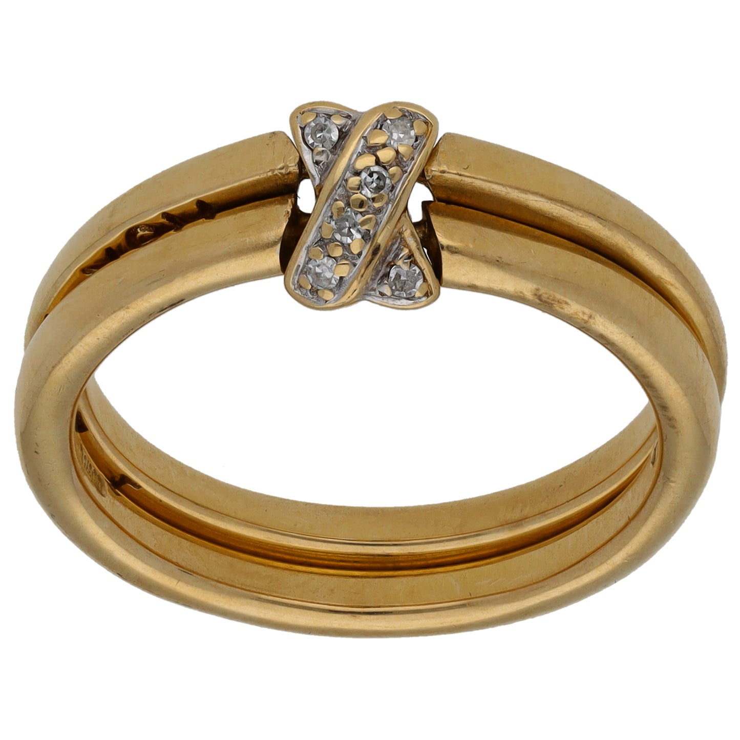 9ct Gold 0.03ct Diamond Alternative Ring Size R