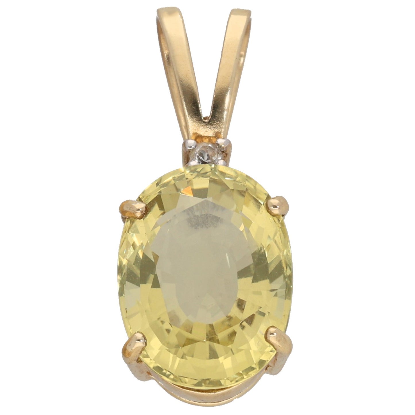 9ct Gold Quartz & Imitation Dress/Cocktail Pendant