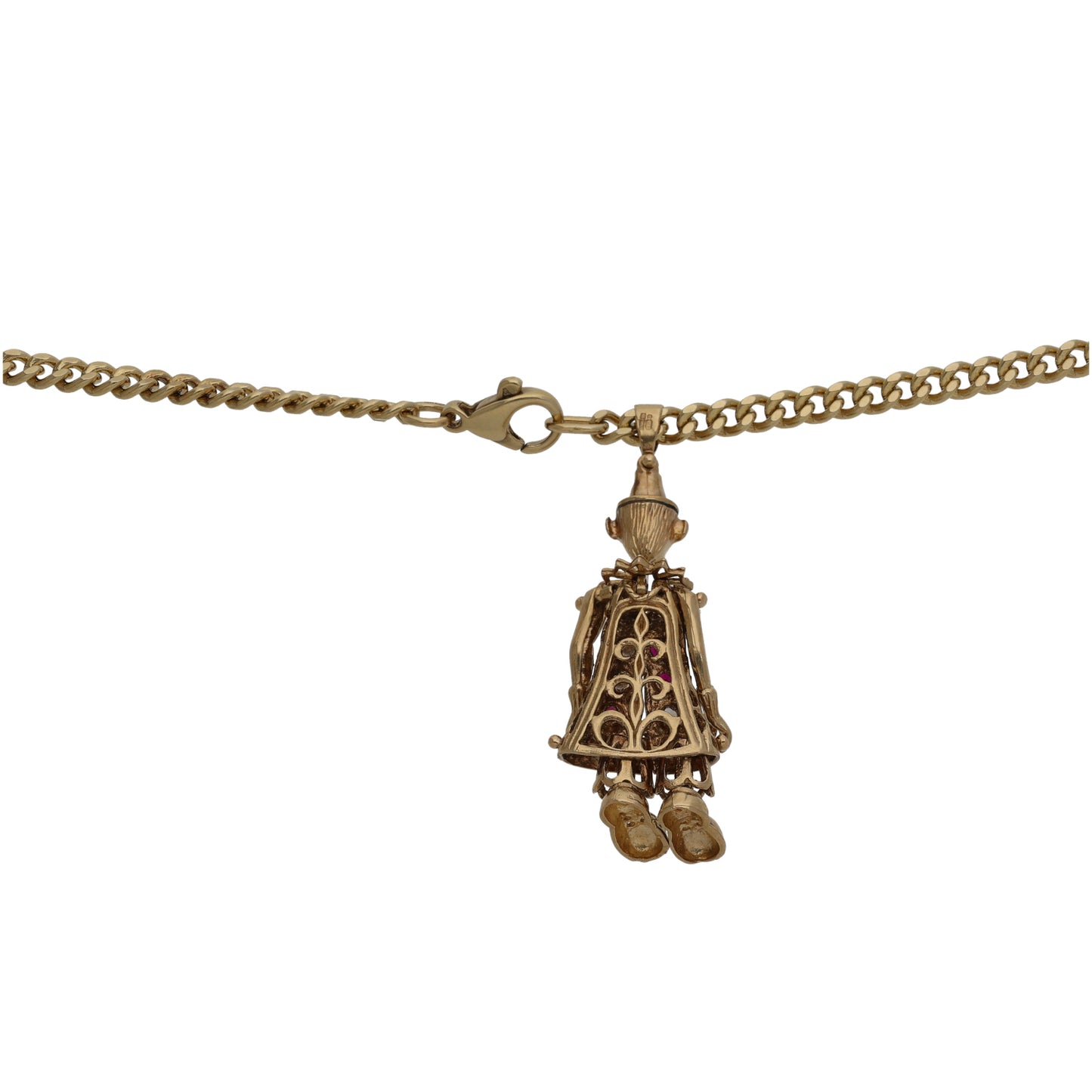 9ct Gold Imitation Clown Pendant With Chain