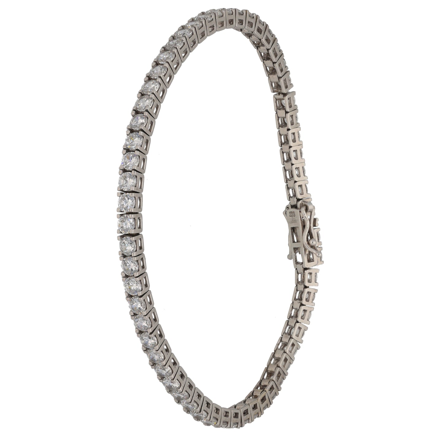 9ct White Gold Cubic Zirconia Line/Tennis Bracelet