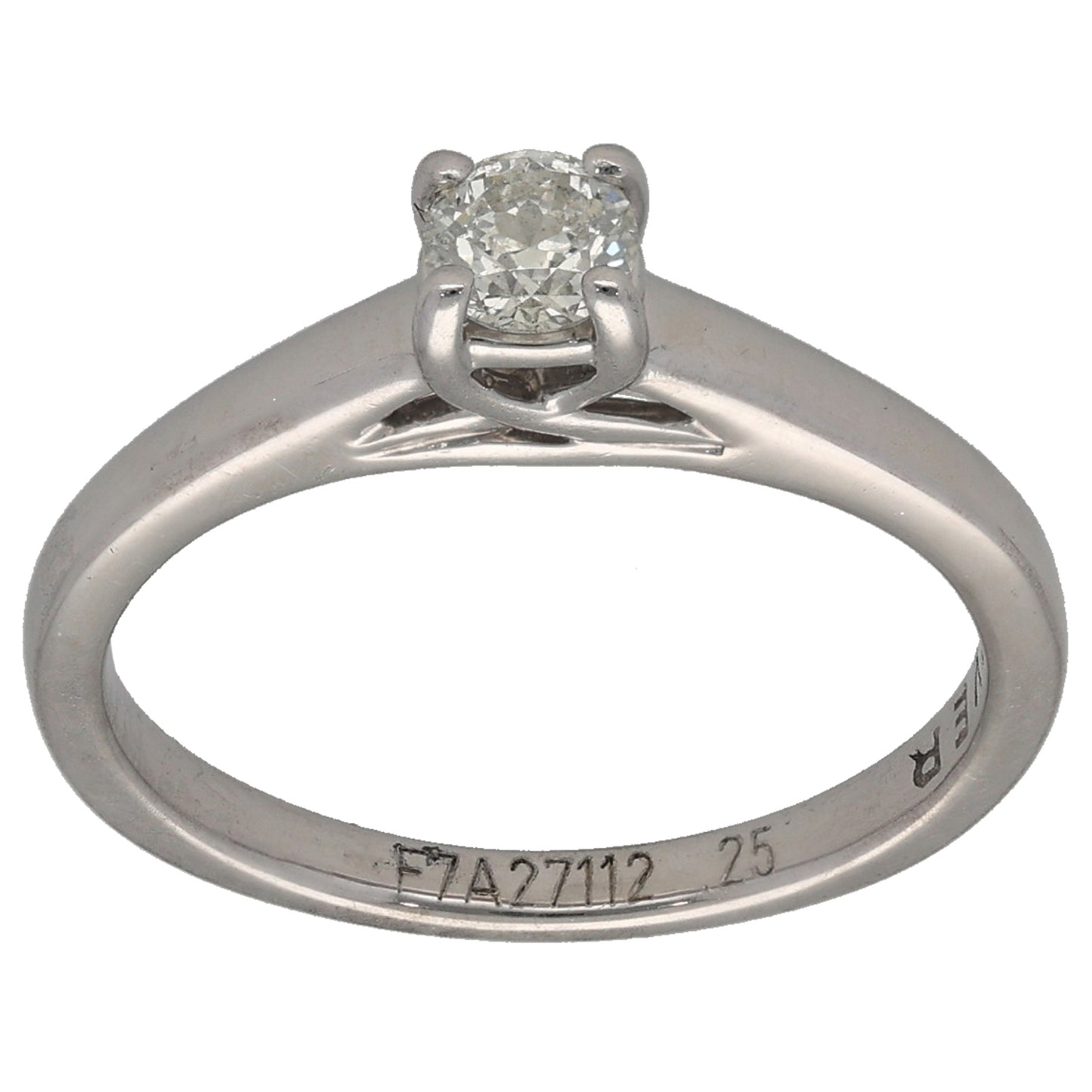 9ct White Gold 0.25ct Diamond Solitaire Ring Size L