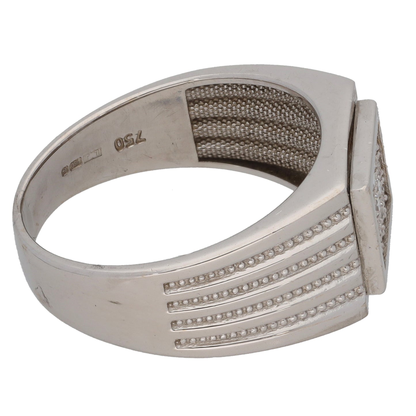 18ct White Gold Cubic Zirconia Dress/Cocktail Ring Size S