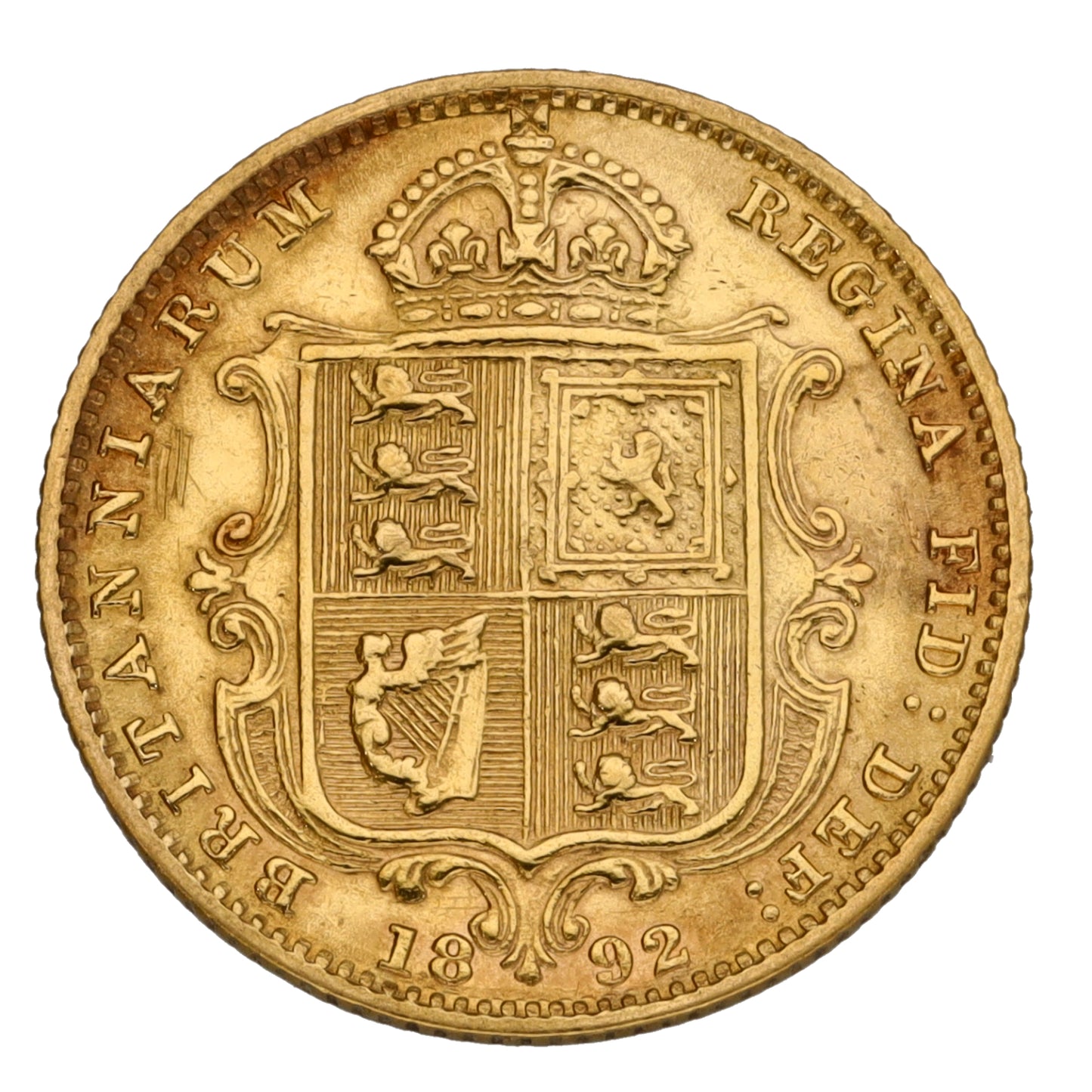 22ct Gold Queen Victoria Half Sovereign Coin 1892