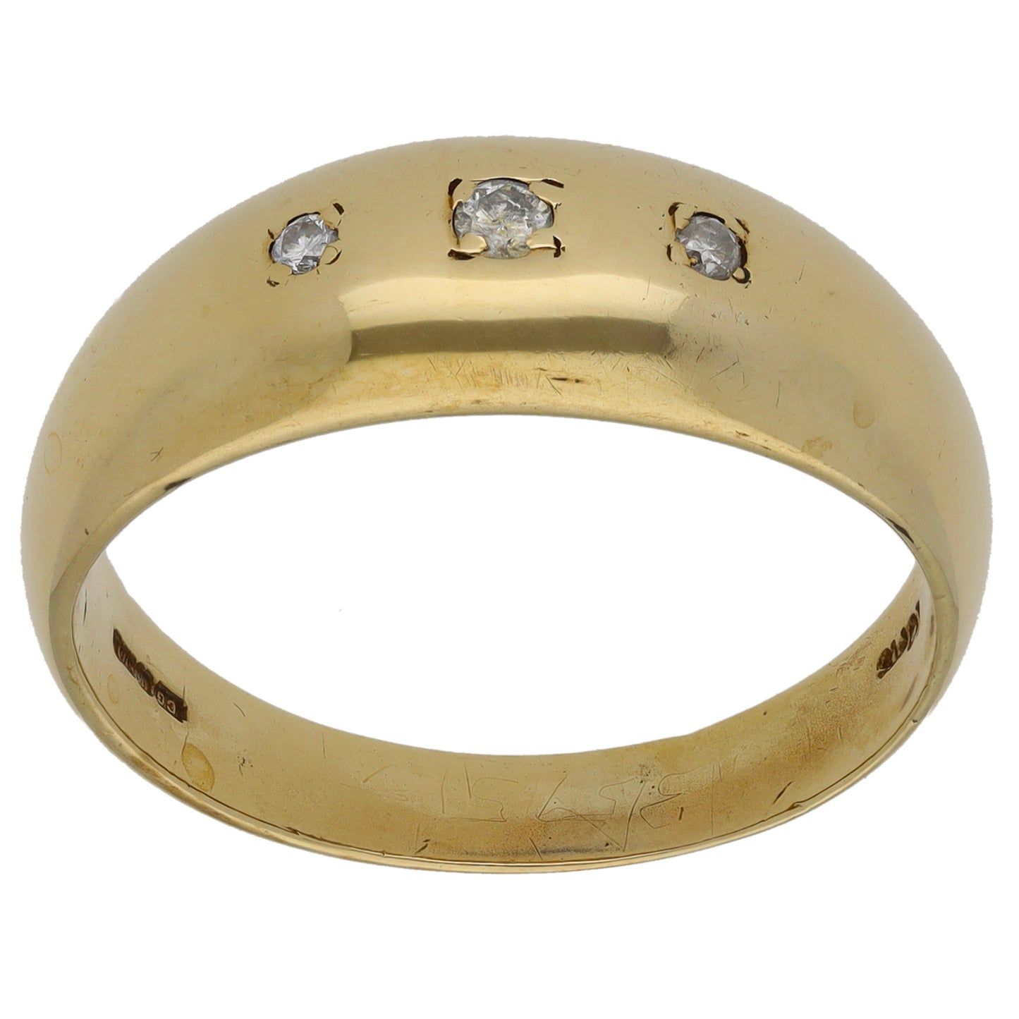 9ct Gold 0.10ct Diamond Trilogy Ring Size Y