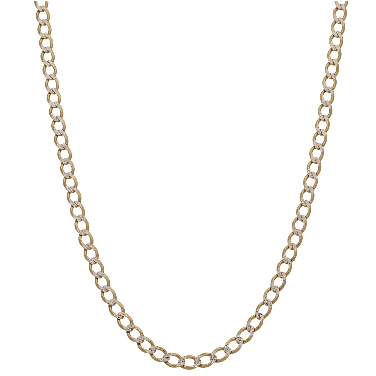 9ct Bicolour Gold Curb Chain 16"