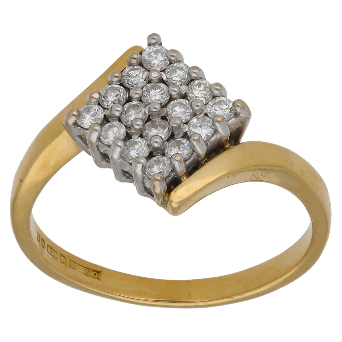 18ct Gold 0.32ct Diamond Dress/Cocktail Ring Size N