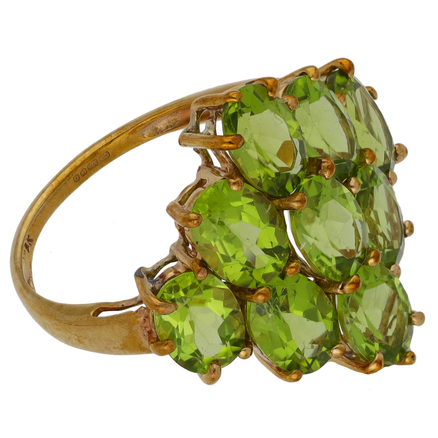 9ct Gold Peridot Dress/Cocktail Ring Size O