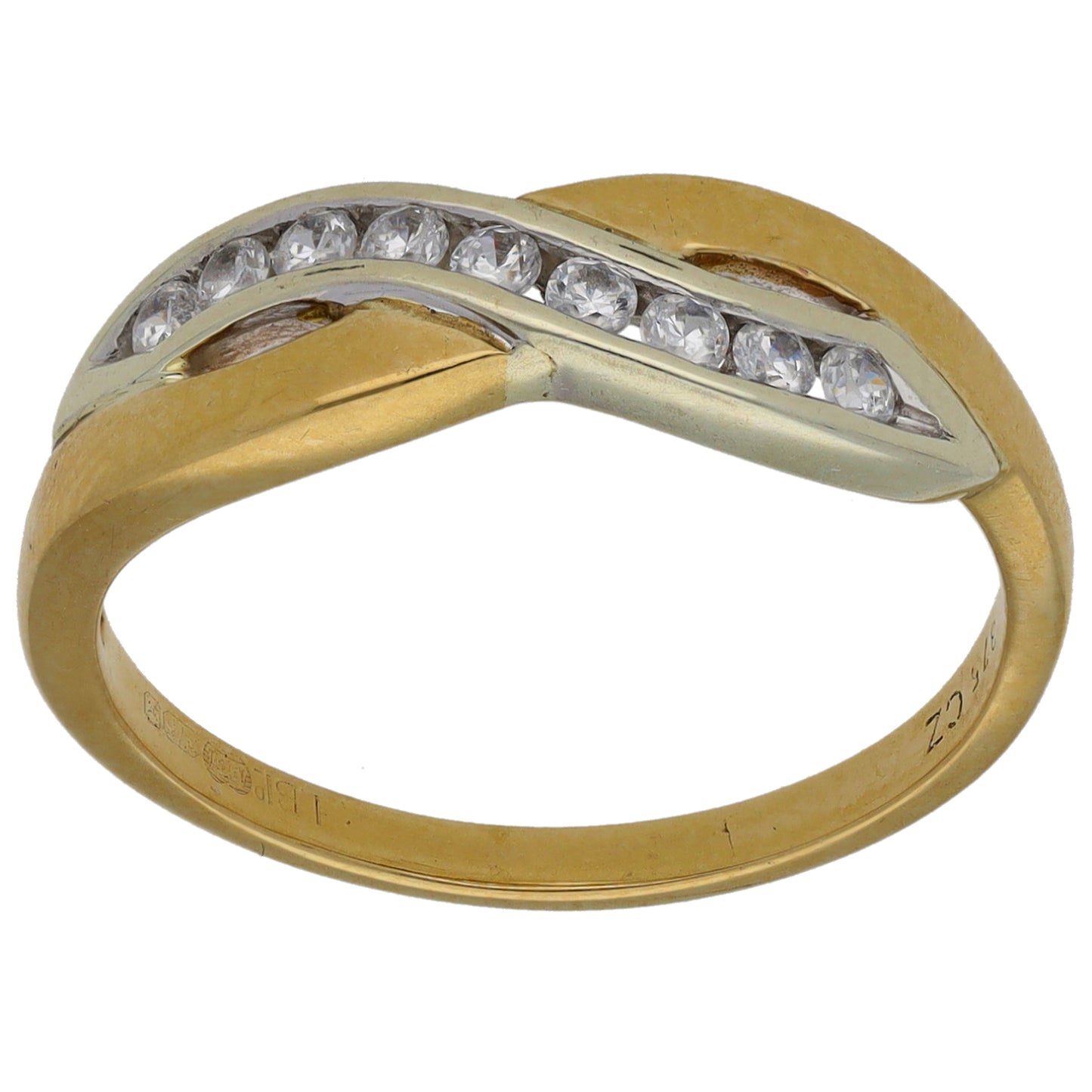 9ct Gold Cubic Zirconia Half Eternity Ring Size P