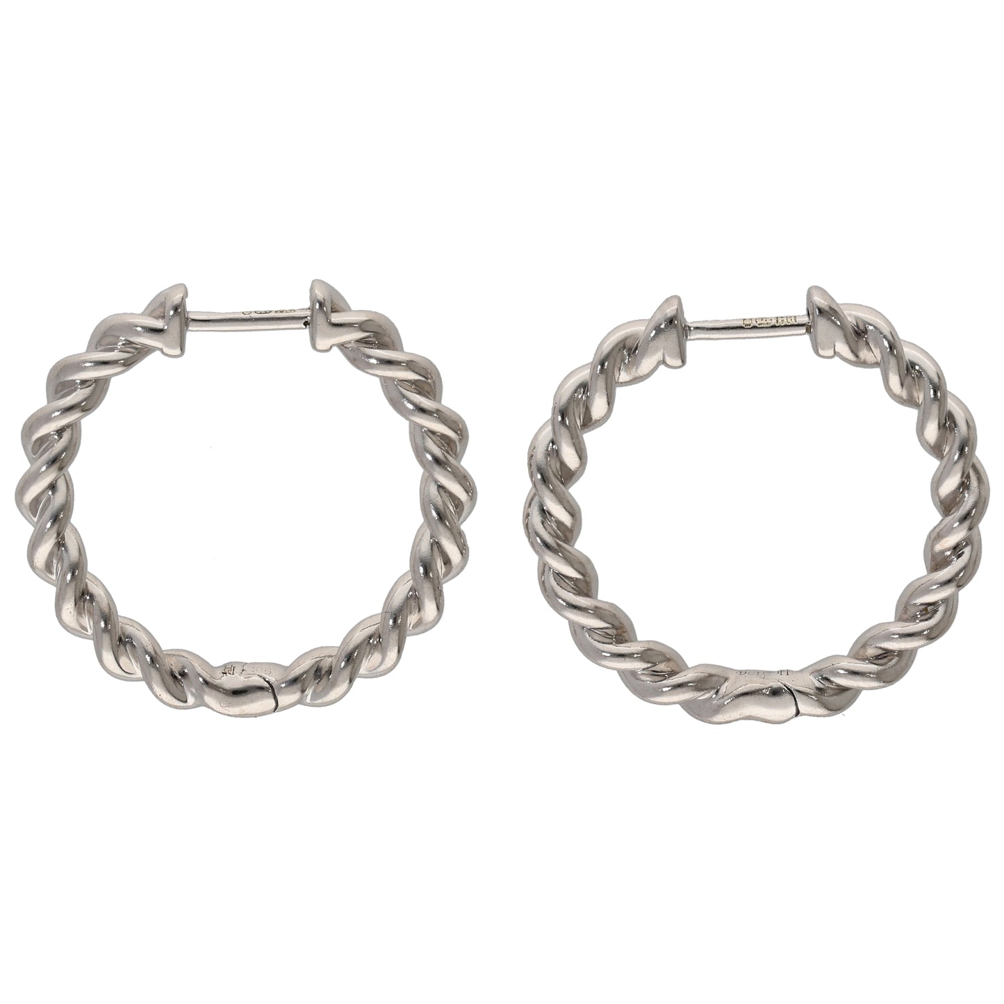 9ct White Gold Hoop Earrings