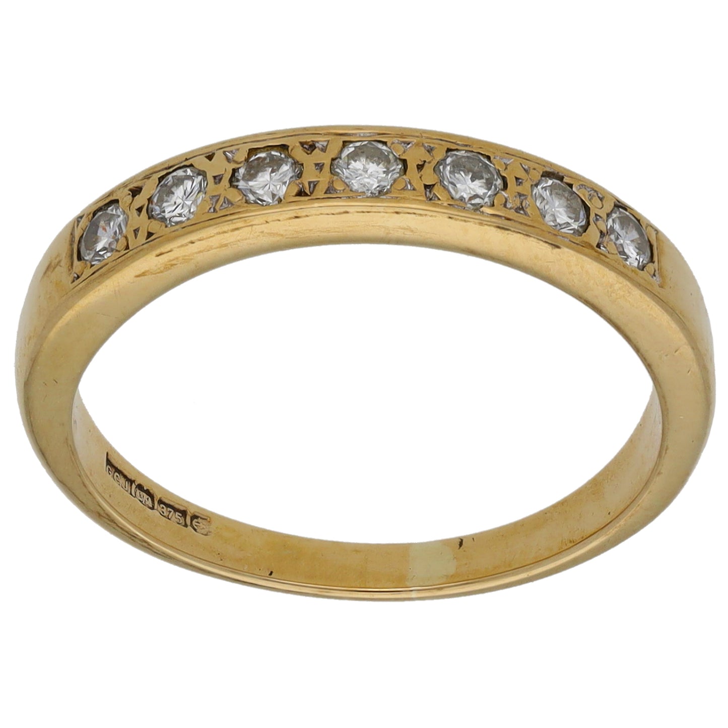 9ct Gold 0.21ct Diamond Half Eternity Ring Size L