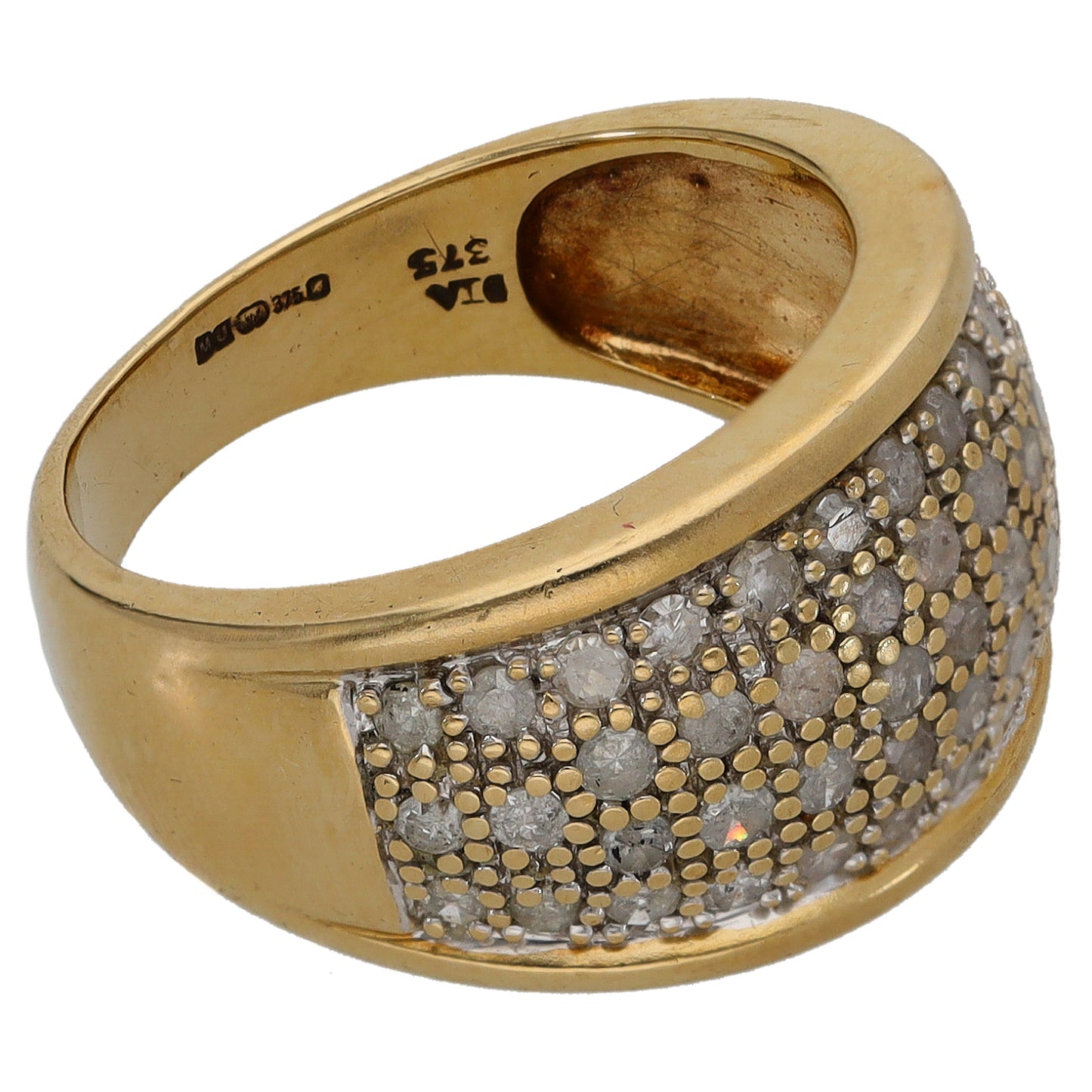 9ct Bicolour Gold 1.02ct Diamond Cluster Ring Size M