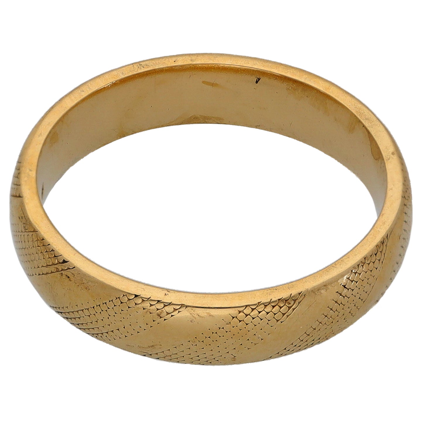 9ct Gold Patterned Wedding Ring Size L