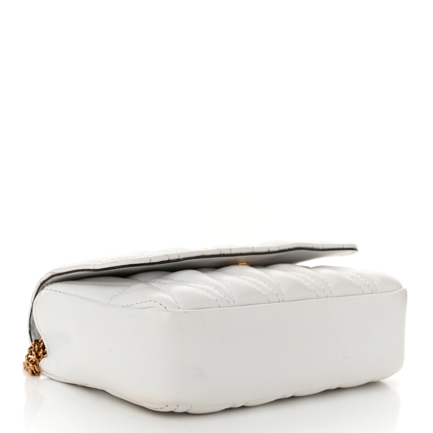 Versace Virtus Mini Wallet Chain Crossbody Leather Bag - White