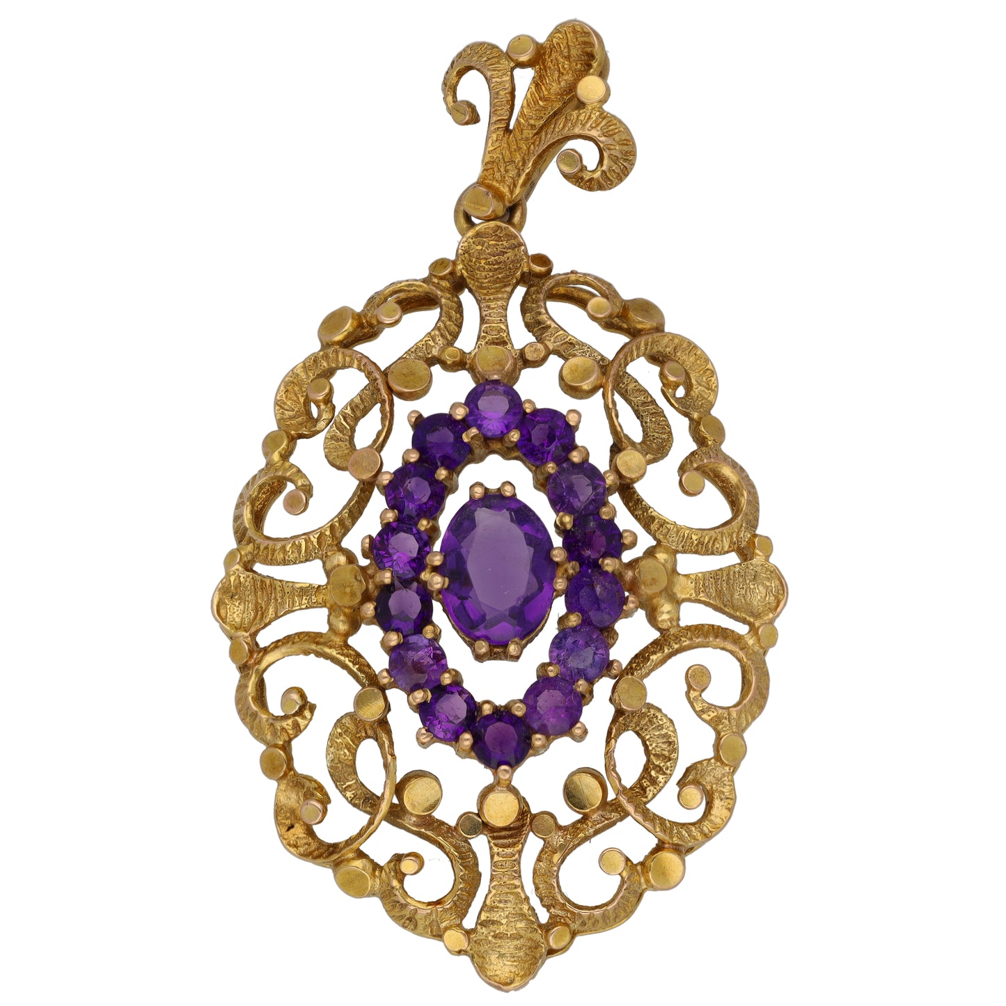9ct Gold Amethyst Dress/Cocktail Pendant