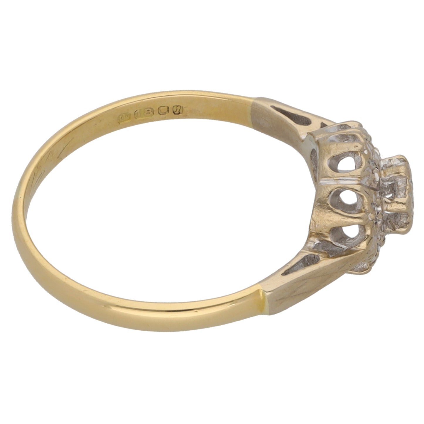 18ct Gold 0.035ct Diamond Cluster Ring Size M