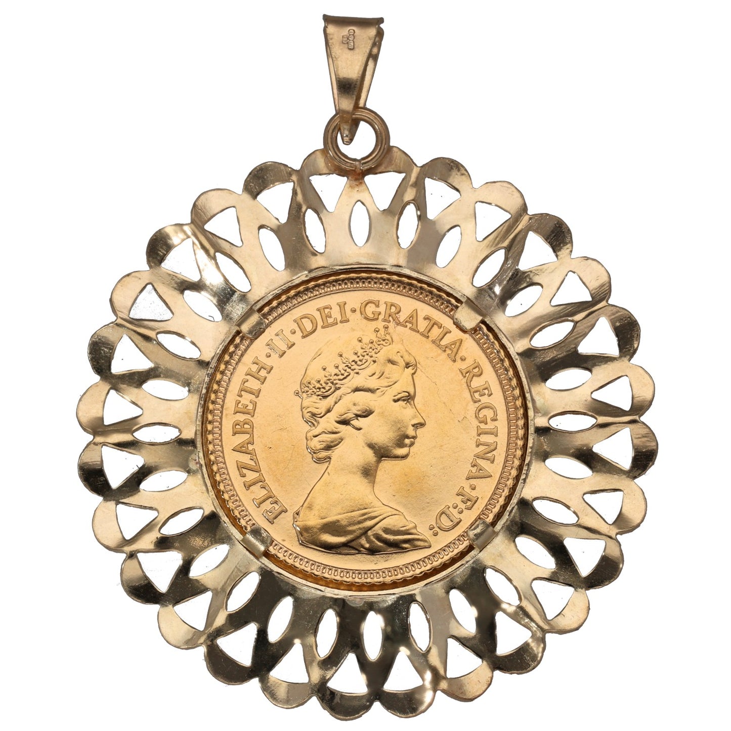 9ct Gold Half Sovereign Coin Pendant
