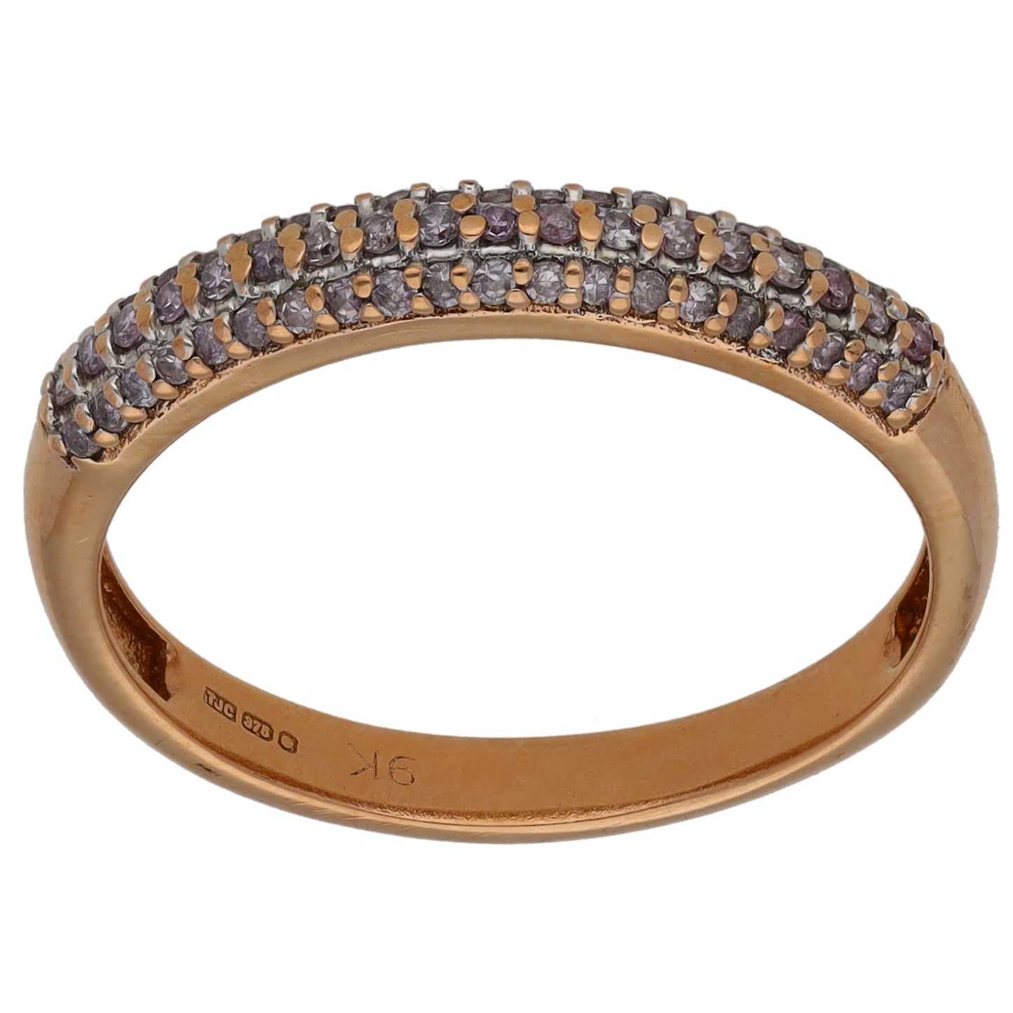 9ct Gold 0.27ct Diamond Half Eternity Ring Size P