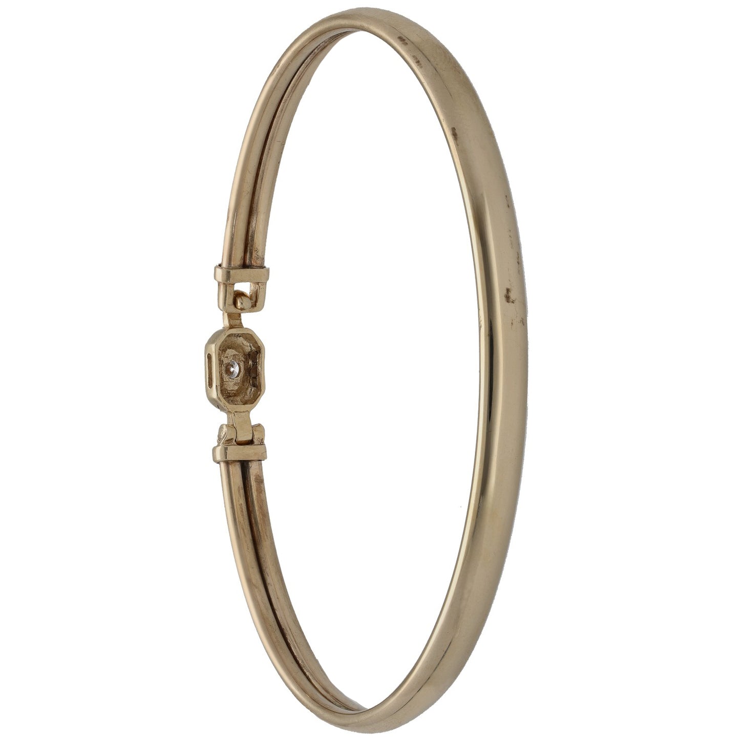 9ct Gold 0.10ct Diamond Hinged/Clasp Bangle