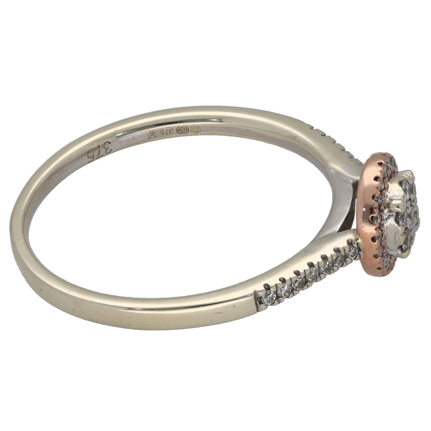 9ct Gold 0.25ct Diamond Cluster Ring Size V