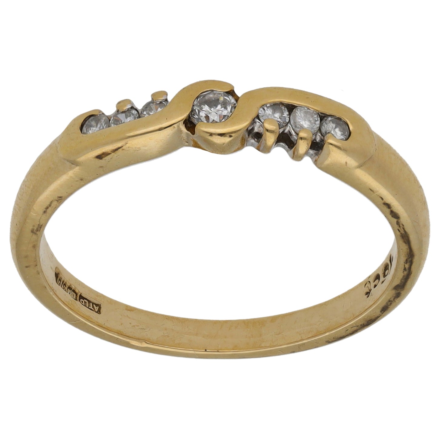 9ct Gold 0.15ct Diamond Half Eternity Ring Size N