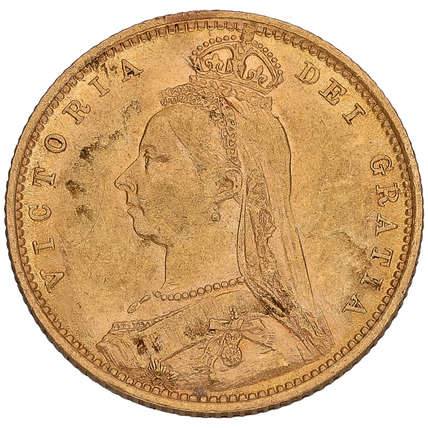 22ct Gold Queen Victoria Half Sovereign Coin 1890