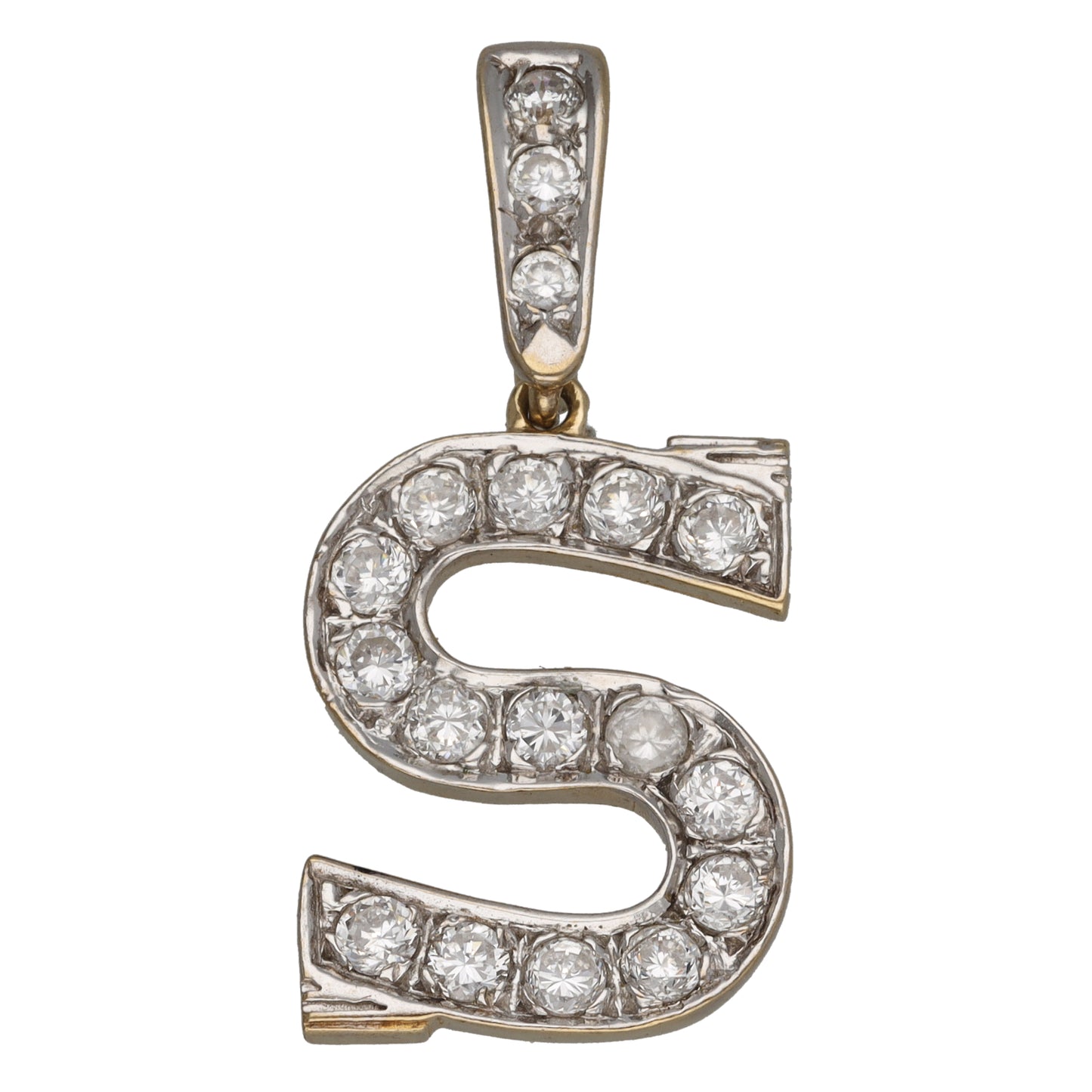 9ct Gold Cubic Zirconia Initial 'S' Pendant