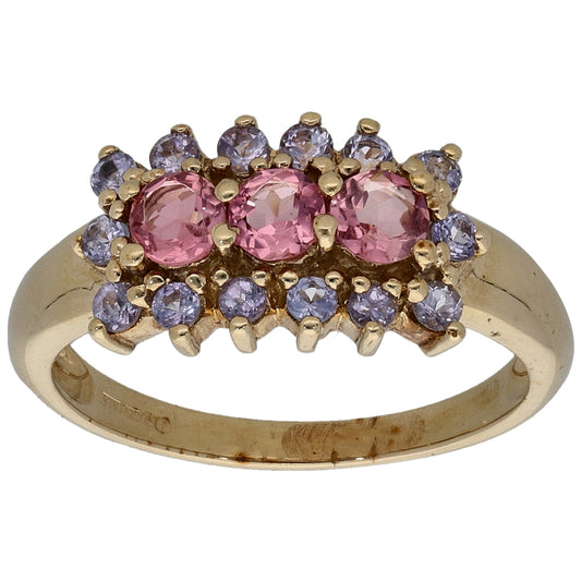 9ct Gold Tourmaline & Tanzanite Dress/Cocktail Ring Size N