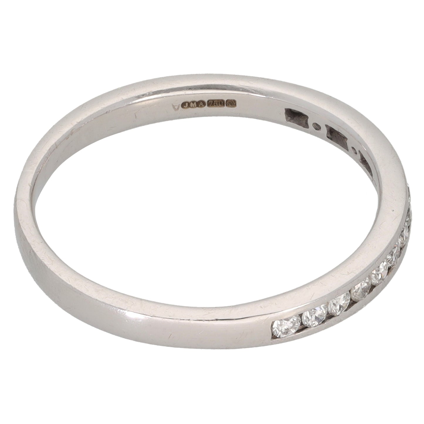 18ct White Gold 0.15ct Diamond Half Eternity Ring Size N