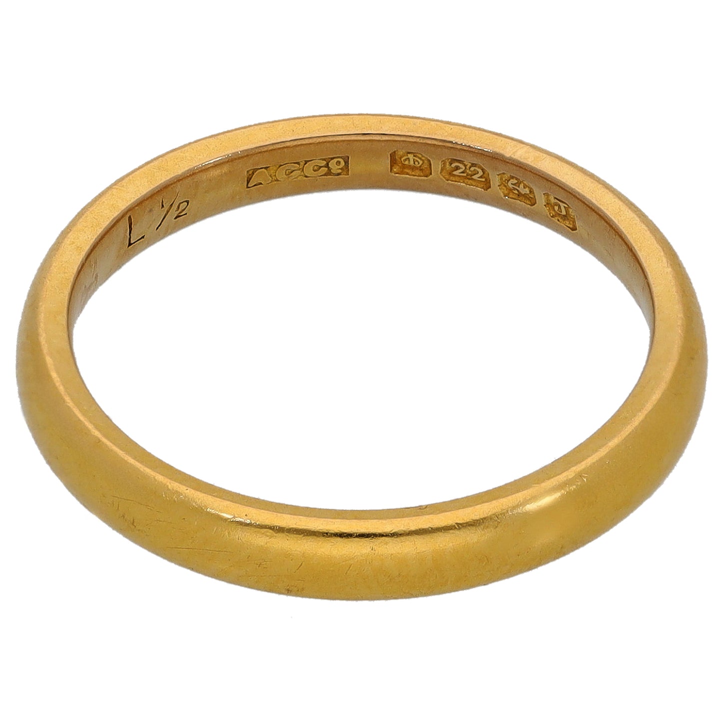 22ct Gold Plain Wedding Ring Size M
