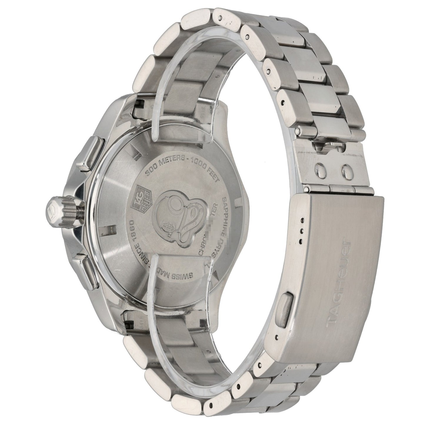 Tag Heuer Aquaracer CAF5010, black dial in 43mm stainless steel case with caseback on show
