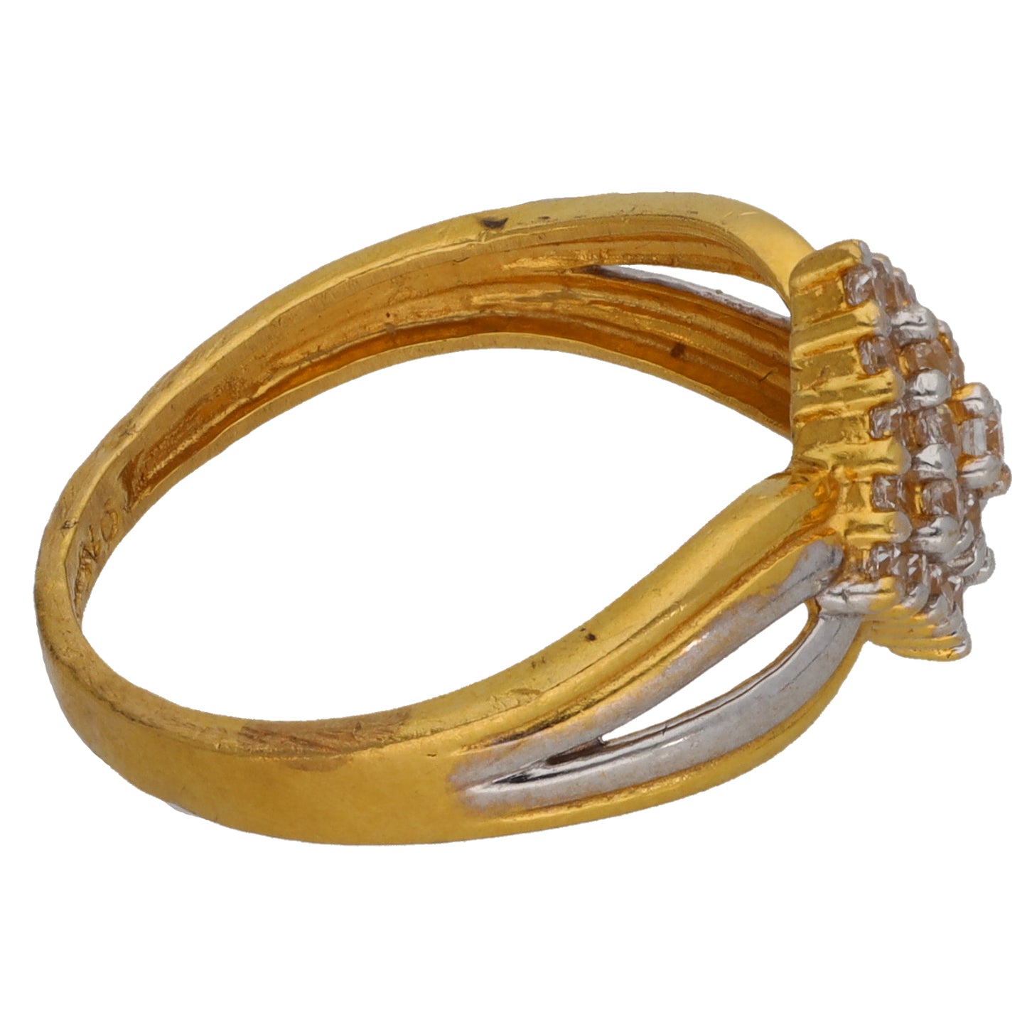 22ct Gold Cubic Zirconia Cluster Ring Size M