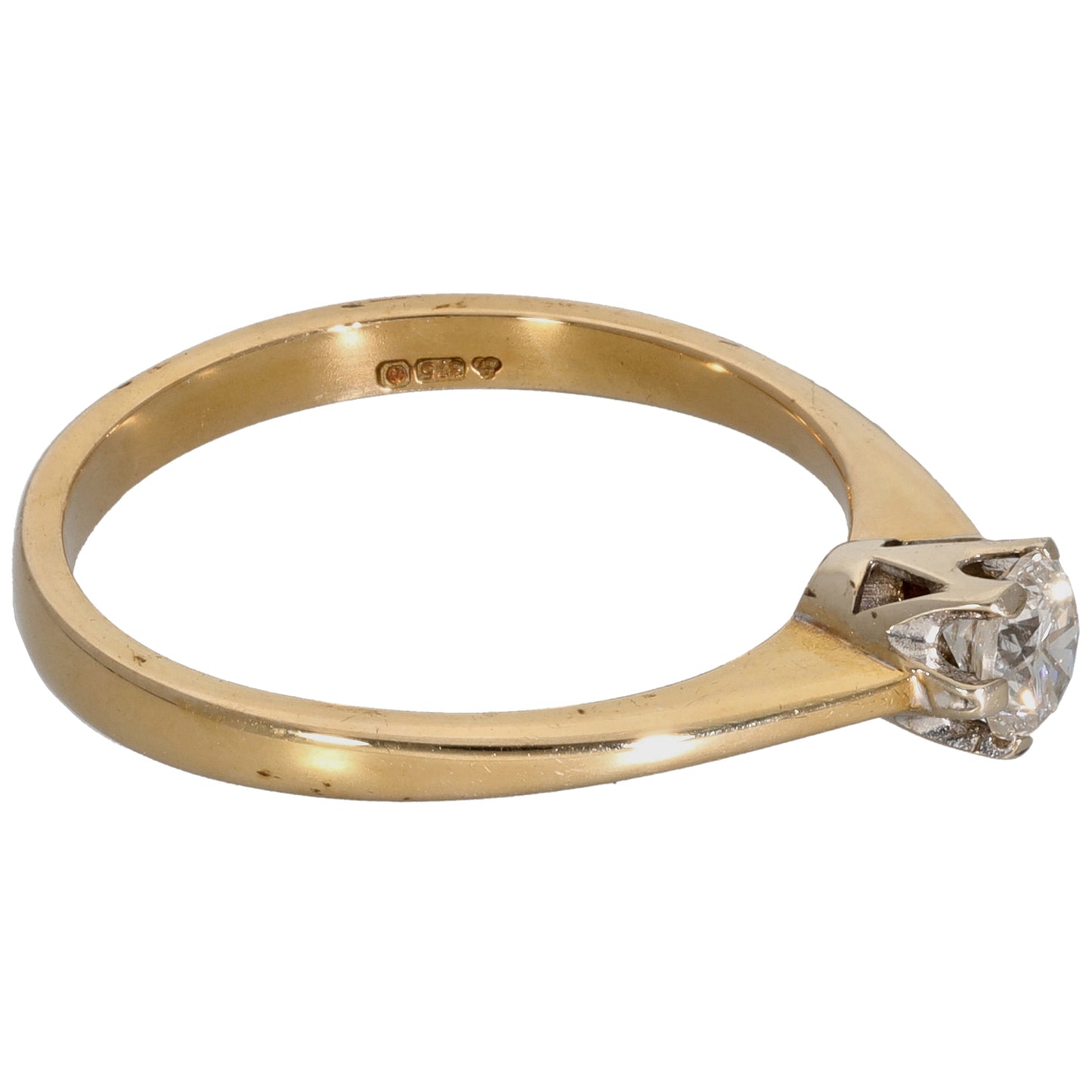 9ct Gold 0.30ct Diamond Solitaire Ring Size O