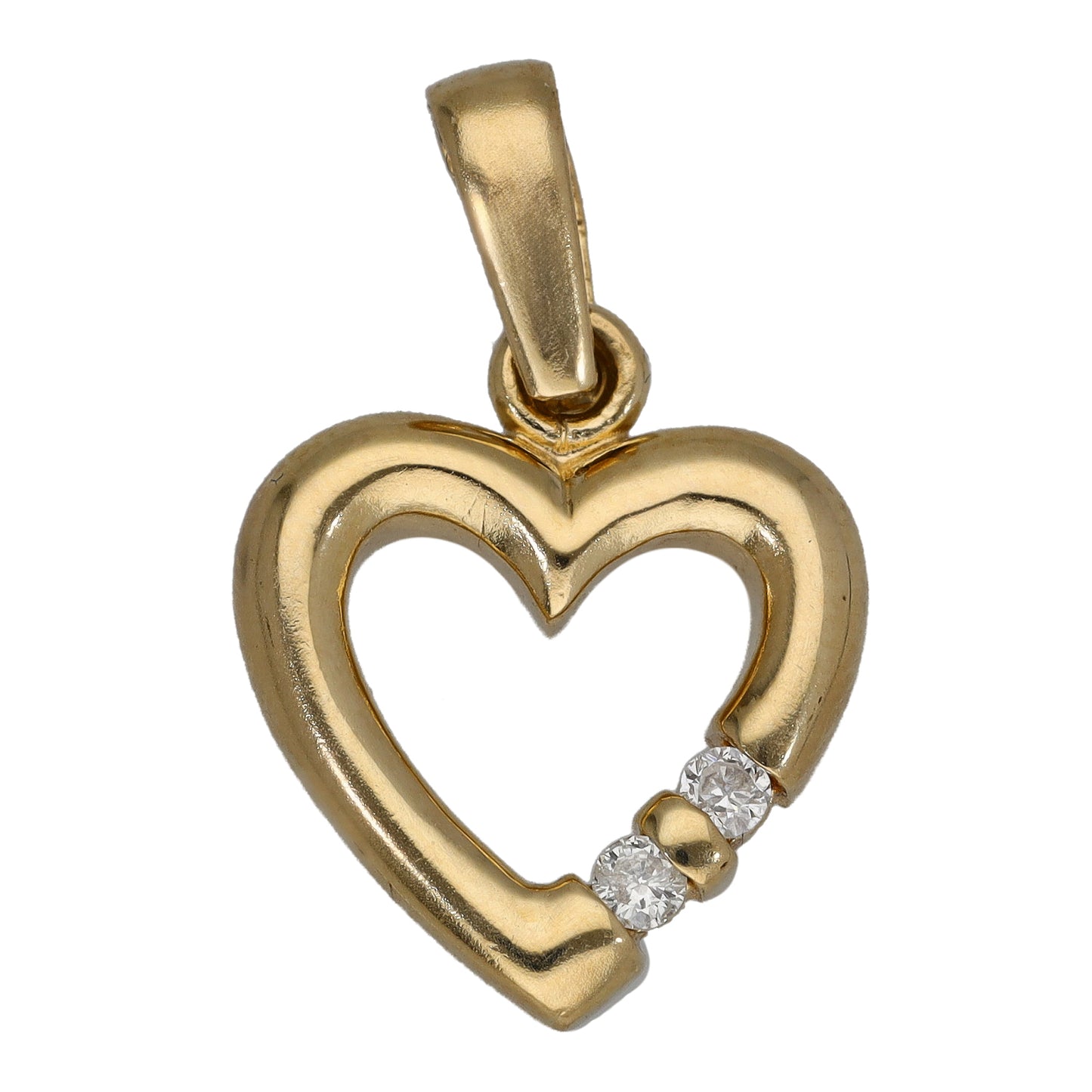 9ct Gold 0.03ct Diamond Heart Pendant