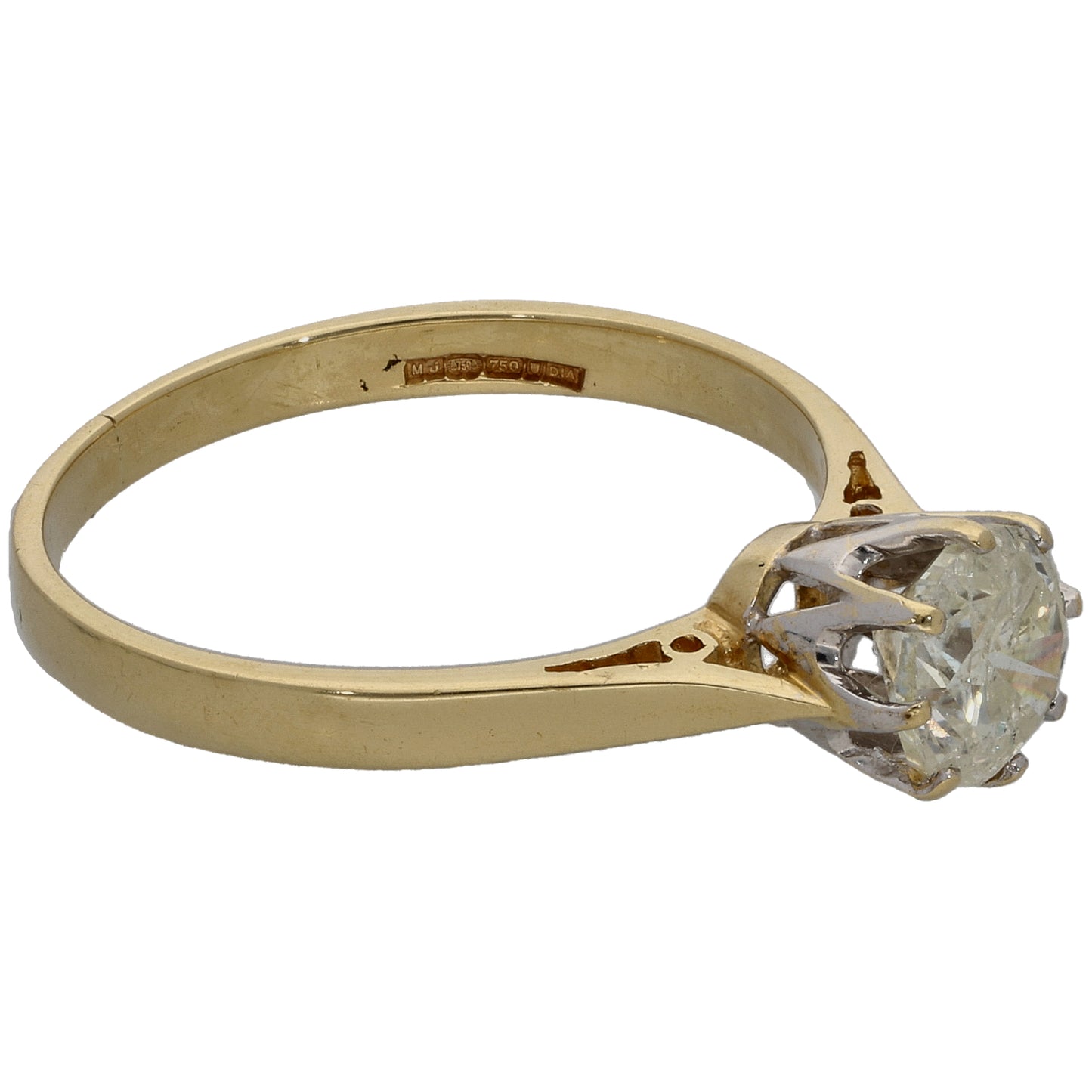 18ct Gold 1.00ct Diamond Solitaire Ring Size P