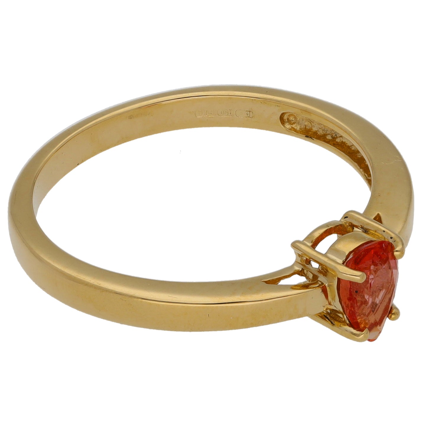 18ct Gold Red Sapphire Single Stone Ring Size N